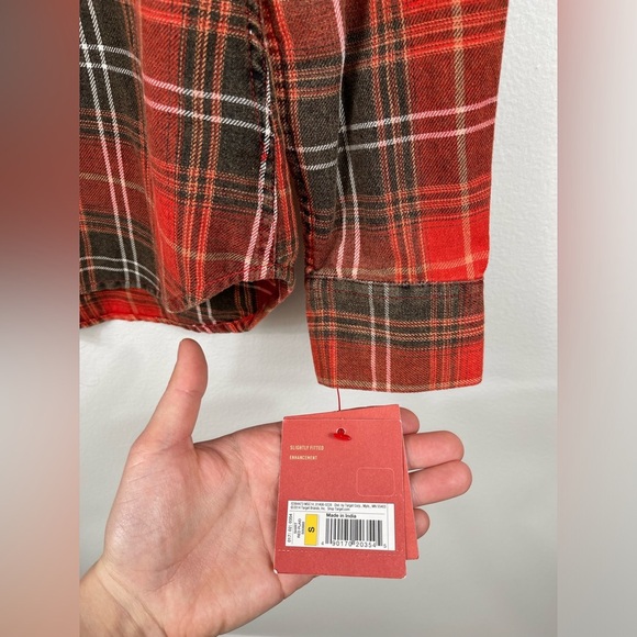 Mossimo Supply Co Women's Flannel Red Plaid Button-Up Shirt Cotton Size SP - Picture 5 of 12